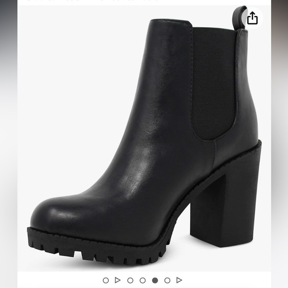 New Geneva block heeled boots tall lug sole - Picture 3 of 7